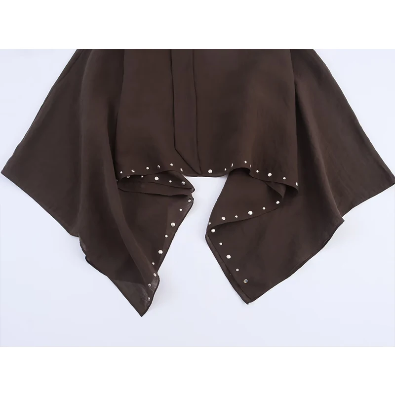 Women's Loose Cropped Cloak Jackets for Women 2025 Summer Rivet Scarf New In Cape Coats And Jackets Holiday Casual Poncho