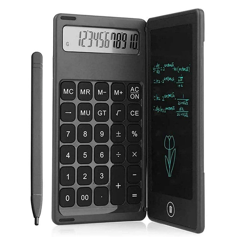 

Calculator, Standard Desktop Calculator With 12 Digits Large LCD Display And 6-Inch Office Writing Tablet