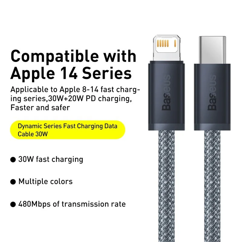 Usb C To Iphone 12 Pro Charging Lead Baseus 20W PD USB C Cable For