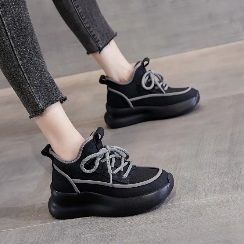 

Женские зимние теплые ботинки из хлопка Botines, женские повседневные спортивные ботинки на платформе для скейтборда, женские удобные теплые плюшевые ботильоны