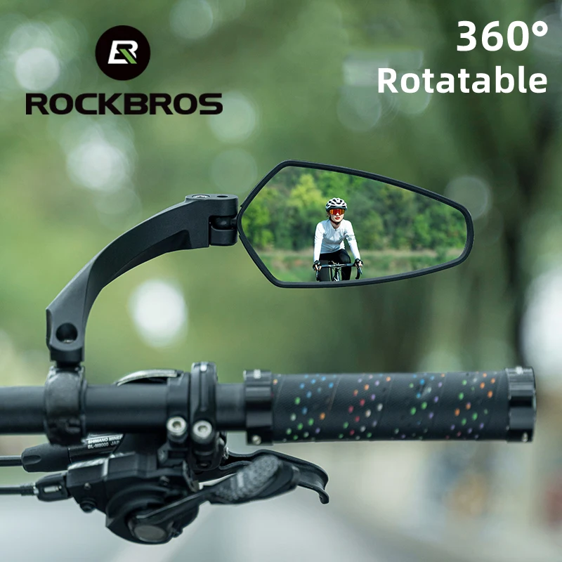 

ROCKBROS Handlebar Bike Mirror Adjustable Bicycle Rearview Mirror 360 Degree Rotatable Wide Range MTB Cycling Rear View Mirror