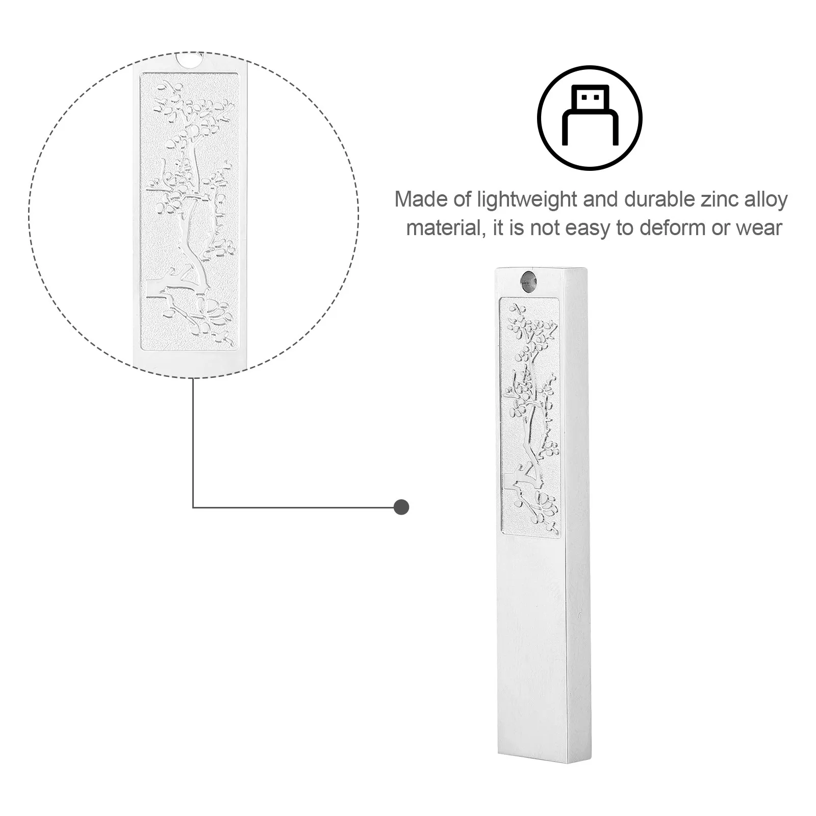 3Pcs U 디스크 보호 쉘 아연 합금 USB 드라이브 커버(매화 패턴 포함) 내마모성 간단하고 안전한 작동
