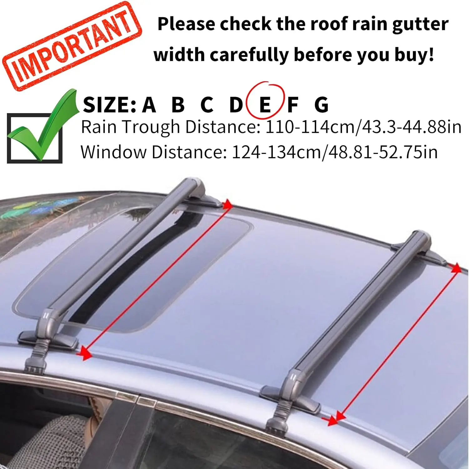 100cm Universal Car Roof Racks with Lock - Aluminum Material&Non-Destructive Installation, 165LBS Static/99LBS Dynamic Load 1 100cm Universal Car Roof Racks with Lock - Aluminum Material&Non-Destructive Installation, 165LBS Static/99LBS Dynamic Load 1