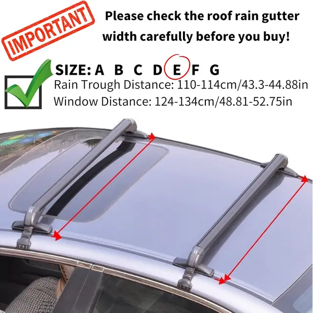 100cm Universal Car Roof Racks with Lock - Aluminum Material&Non-Destructive Installation, 165LBS Static/99LBS Dynamic Load 1