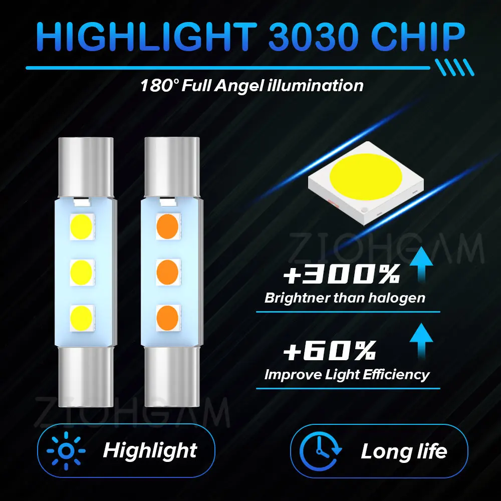 ZIOHGAM  Ʈũ ¦ ȣ , ڵ ׸ ,  , T6, C10W, LED 28mm, C5W, 6614F, 6612, SV8.5, 3030