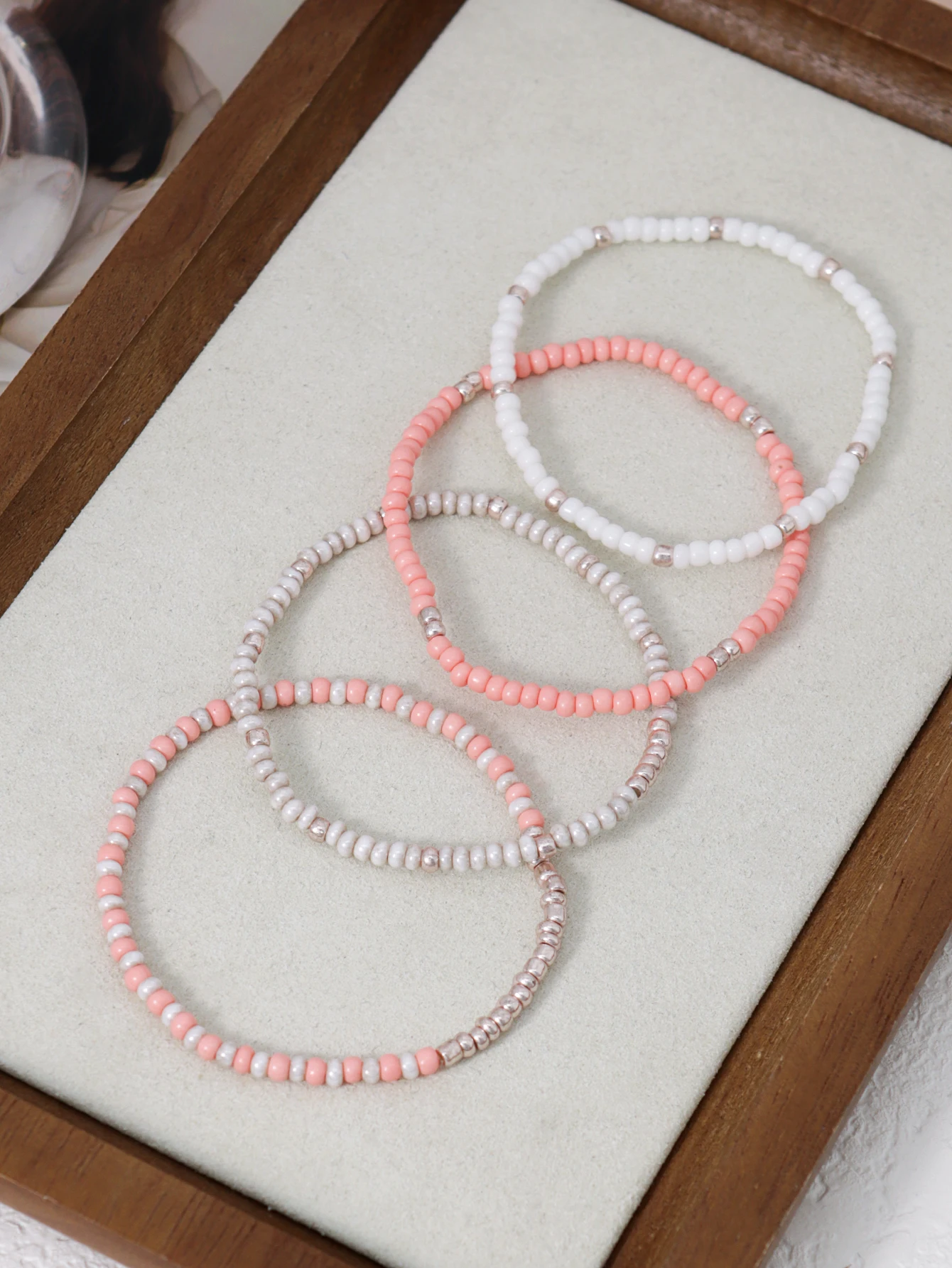 Bohemian Mini Colorful Bead Elastic Bracelet Jewelry Accessories Women