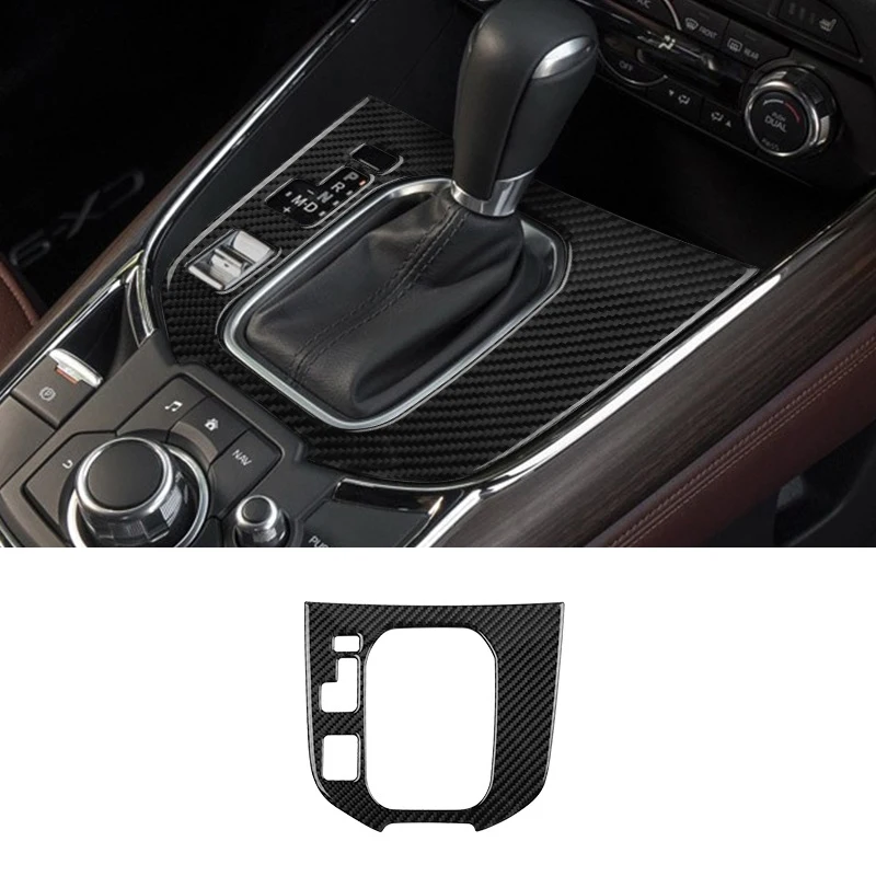 Auto Carbon Fiber Central Gear Panel Control Panel Decal Car Interior Modification for Mazda CX-9 CX9 2016-2020 Left