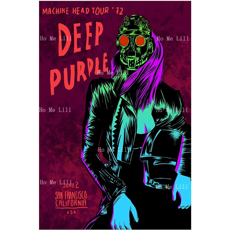 

Темно-фиолетовый музыкальный плакат, металлический знак, планшетофон для комнаты в эстетике