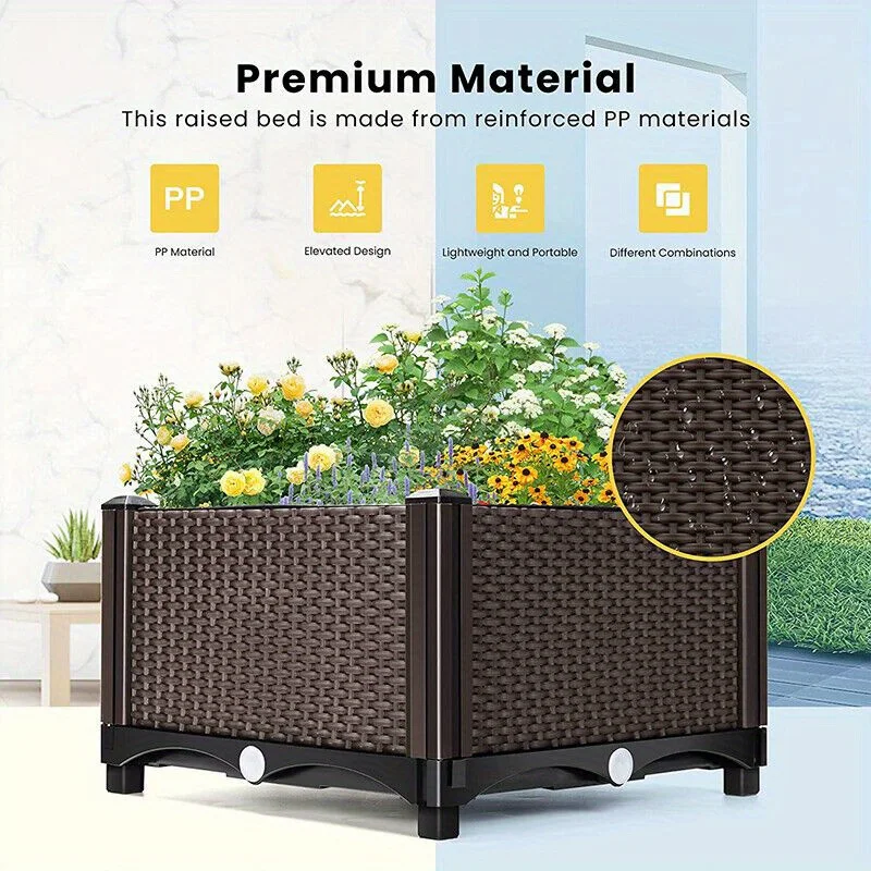 4pcs Elevated Raised Garden Bed Patio 4
