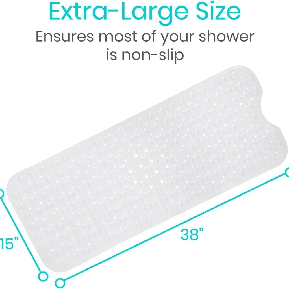 Extra Large Bath Mat Non Slip Bathtub Strong Suction Anti-Mold Rubber Shower Mat