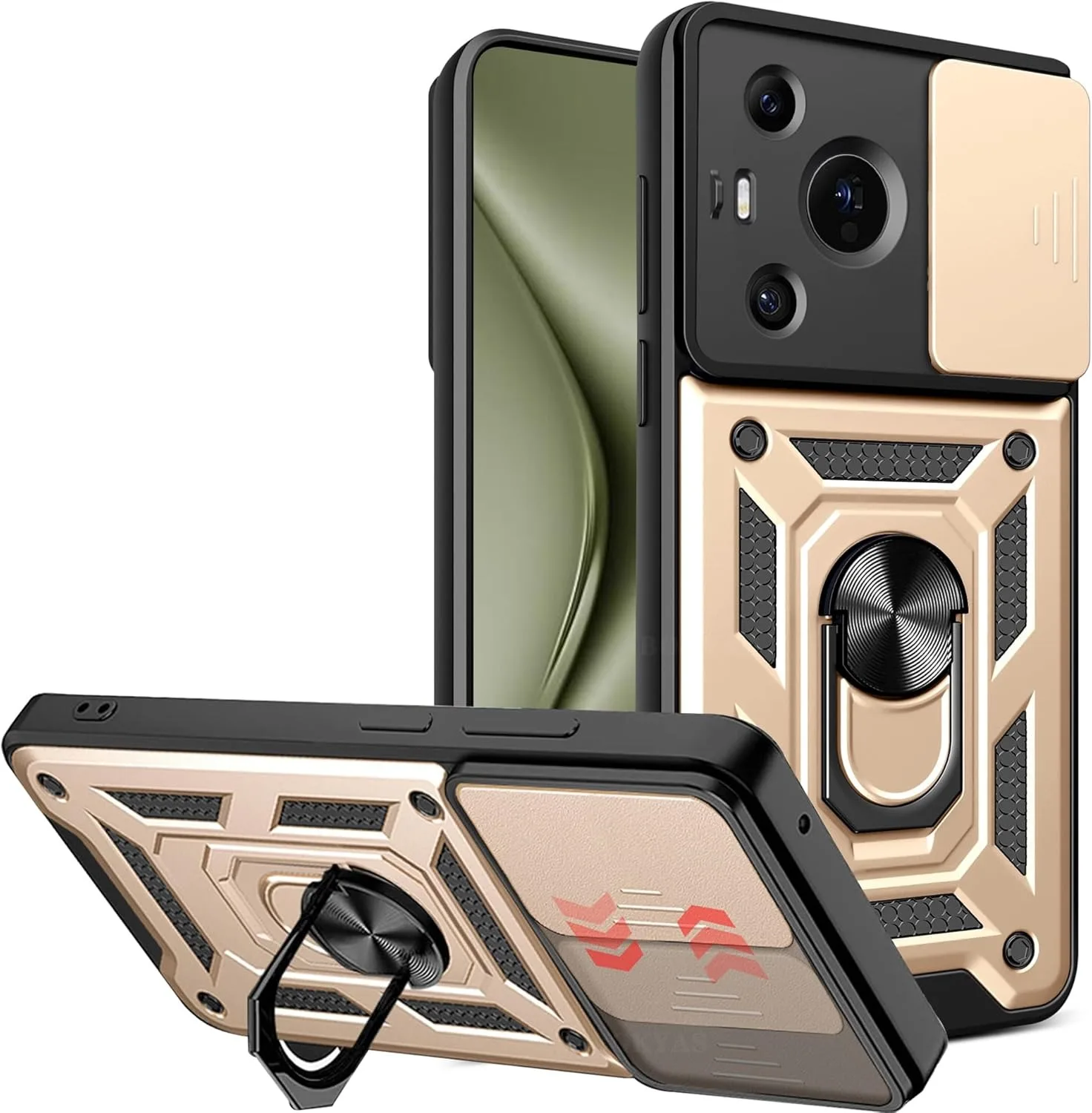 Enhanced Armor Case with Lens Protection and Magnetic Ring Holder