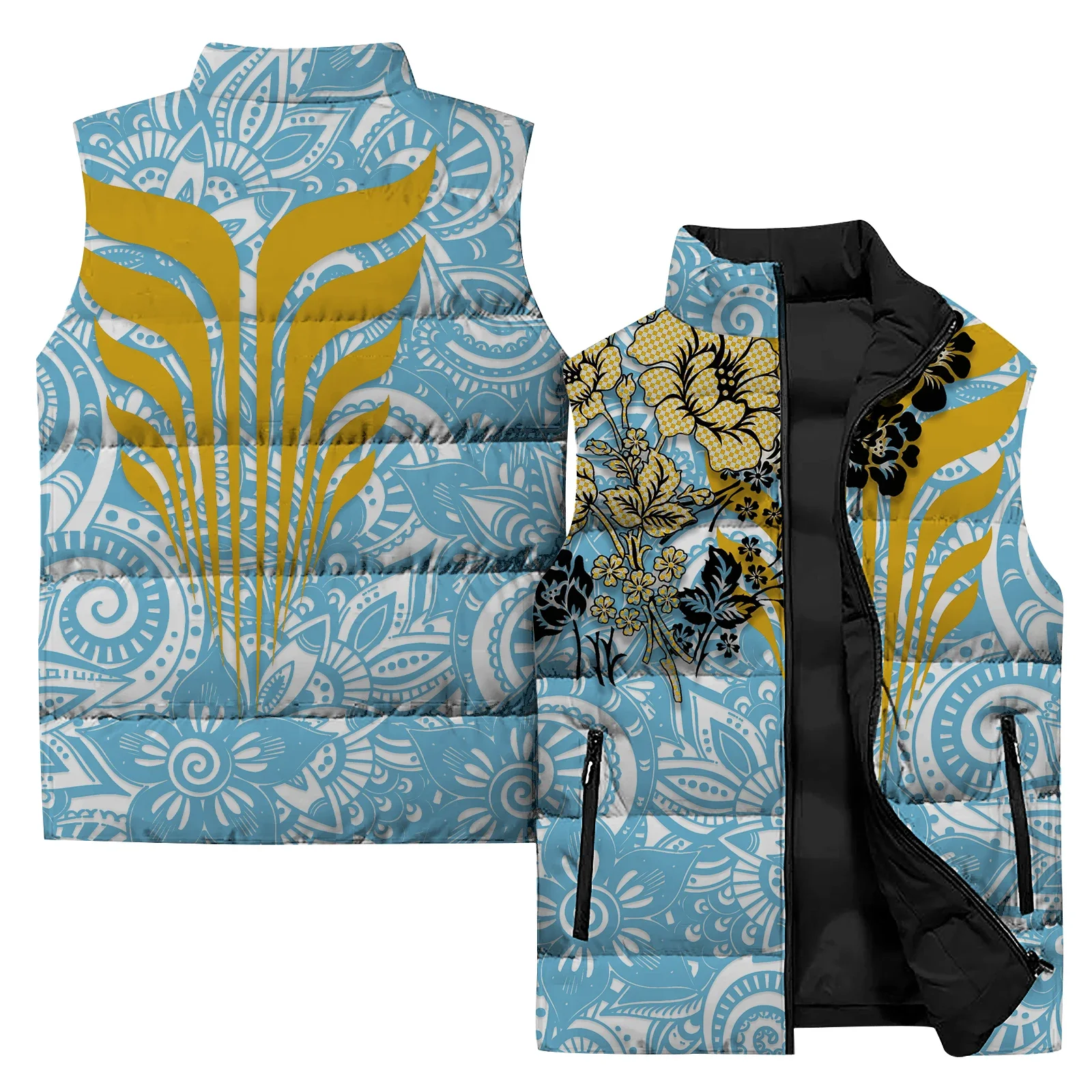 thumbnail image 1 of Chaleco frío con estampado de atardecer personalizado para hombre, chalecos modernos y versátiles para hombre, ropa informal cómoda y cálida a la moda, 1 of 5