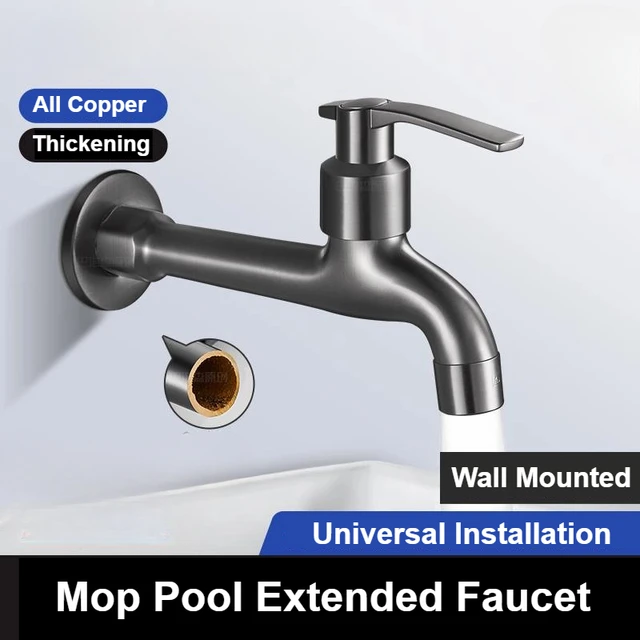 Balcony Mop Pool Faucet Copper Washing Machine Tap Wall Mounted Single Cooling Basin Faucets Household Quick Open Faucet 2