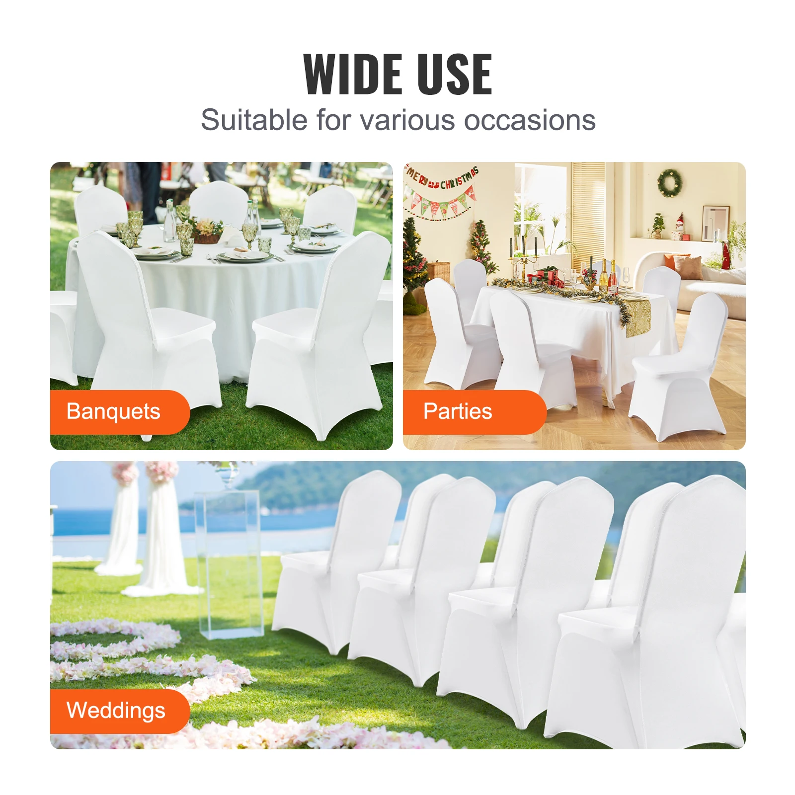 Chair Covers 12/30pcs Spandex Wedding Washable Protective Slipcovers Wedding Holiday Banquet Universal