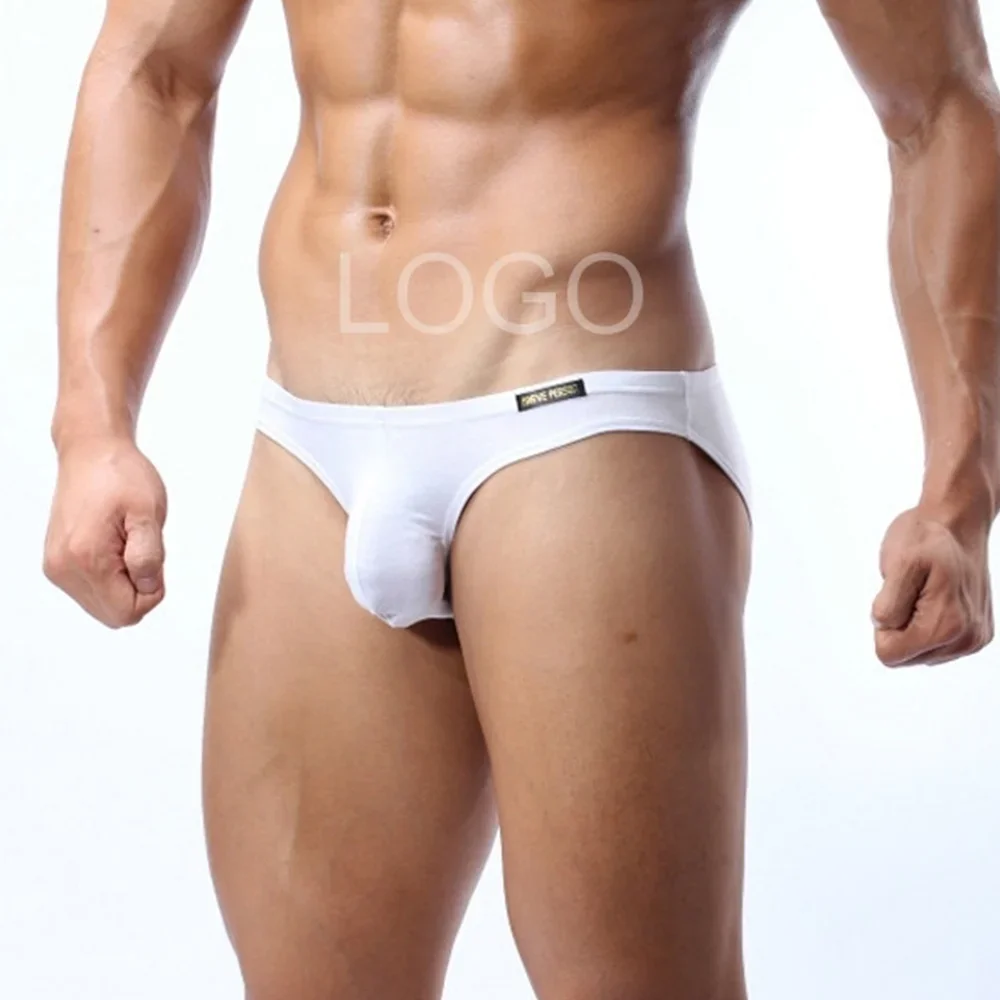 Men's underwear cotton sexy front convex men's briefs comfortable breathable elastic bag hip quality cotton underwear