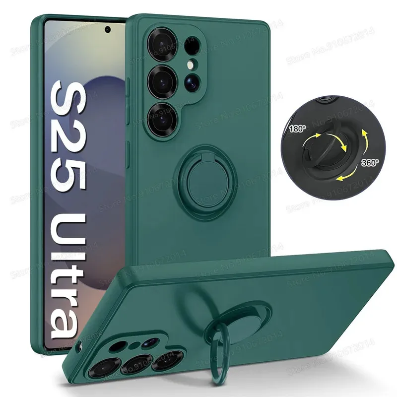 Flüssiges Silikon Magnetische Halterung Hülle für Samsung Galaxy S25 S26 S24 S23 S22 Ultra Plus A57 A56 A37 A55 A36 A17 A35 Standhülle