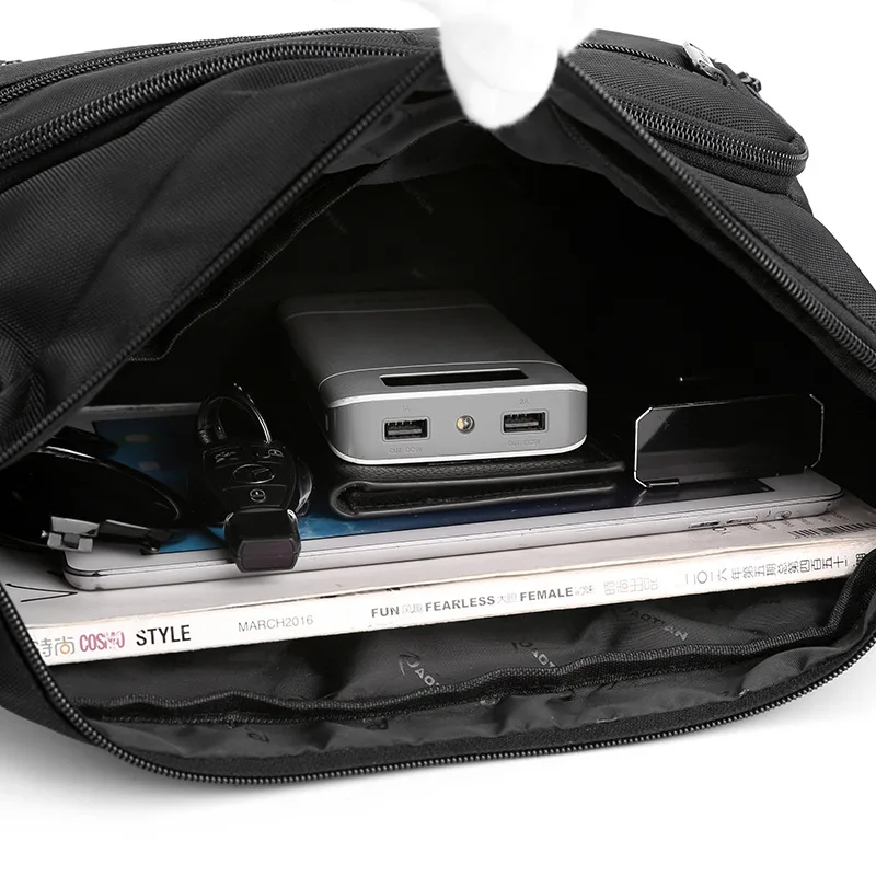 Oxford Shoulder Crossbody Bags Men Messenger Bag Strong Multilayers Pockets Design Style Solid colors Durable Zippers