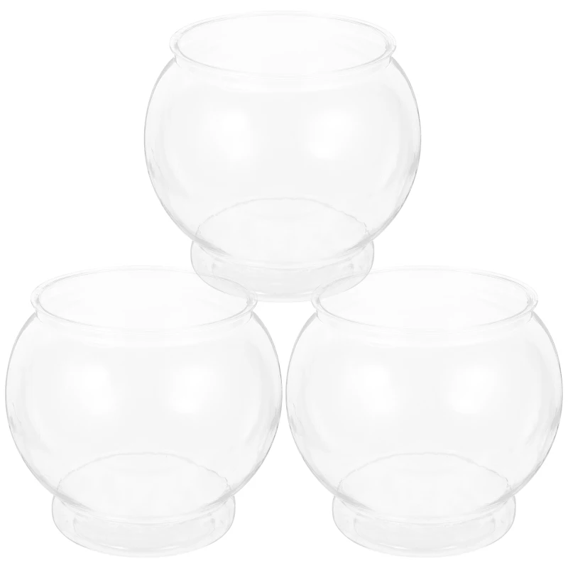 Title 7, 3Pcs Plastic Fish Bowl Clear Gold Fish Bowl Sha...