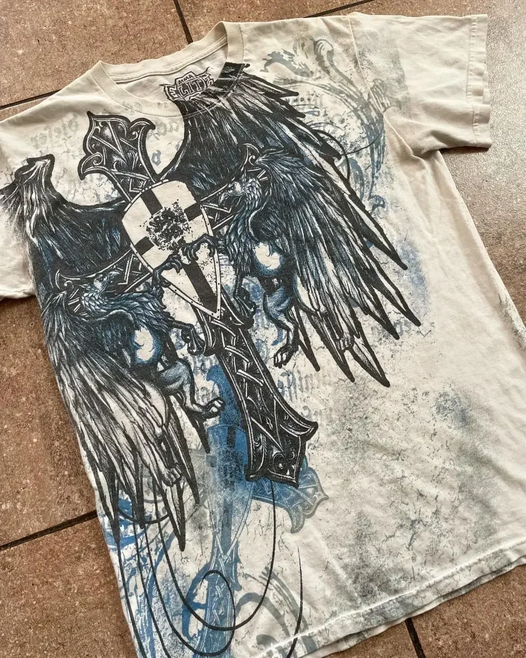 Y2k Affliction T-shirt Harajuku Hip Hop Round Neck Oversized T Shirt Men Women Short Sleeved Goth Clothing Children Tops