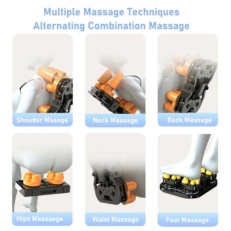 Aiveisi Low Price Fully Automatic HiFi Bluetooth Heating Zero Gravity Massage Chair with Russian Control Screen Jade Roller