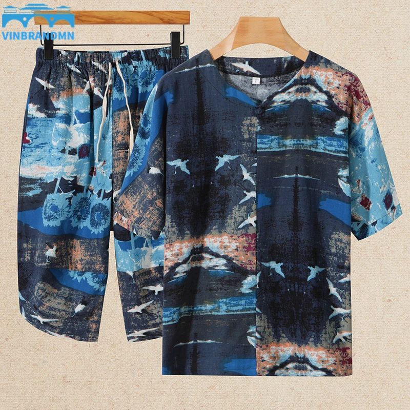 

Sweatshirt Sportswear Tracksuits Men Sporting 2022 New Summer Printed T-Shirt + Short Casual Track Suit Fashion Fitness Jogger