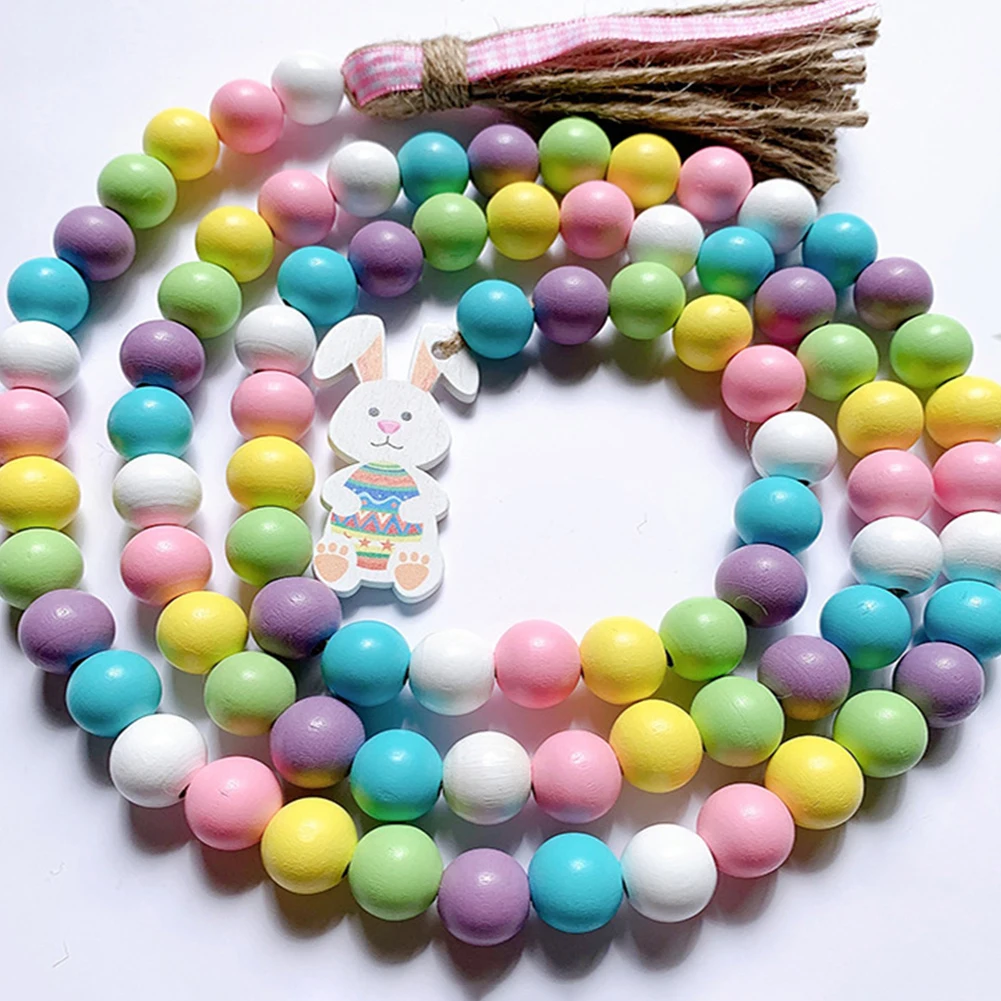 Pastel Candy Colored Wood Easter Beads for Farmhouse Garland