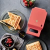 New Coral Orange Heart Pattern Hot Sandwich Maker, 600W Power Toaster Breakfast Machine，home Appliance Bread Machine Makers 6