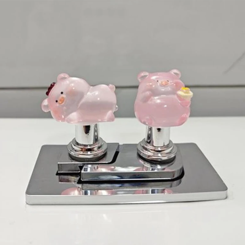 Cute Luminous Pig Toilet Presser Water Tank Buttons Protector Multi-useful Furniture Handle Home Bathroom Accessories