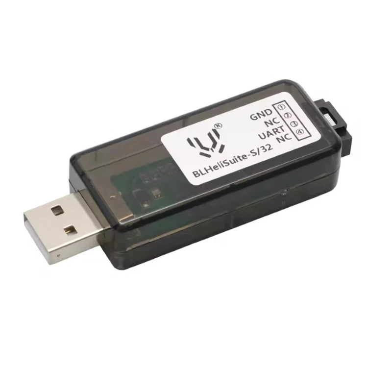 Boîtier du programmateur USB Linker pour ESC BLHeli-S et BLHeli-32, avec câble USB et notice d'utilisation