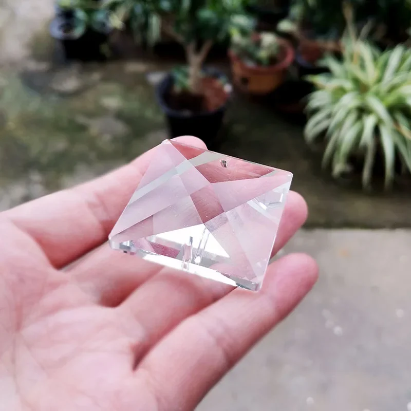 10Size Crystal Square Beads Chandelier Prism Suncatcher with 2 Holes Beads Chain Lighting Parts Home Wedding Decor Accoessory