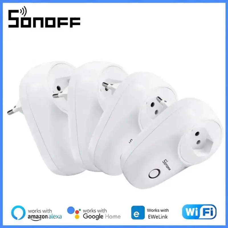 

Умная розетка SONOFF WIFI S26R2, умный модуль с дистанционным управлением через приложение Ewelink, поддержка Alexa Google Home, 1-4 шт.