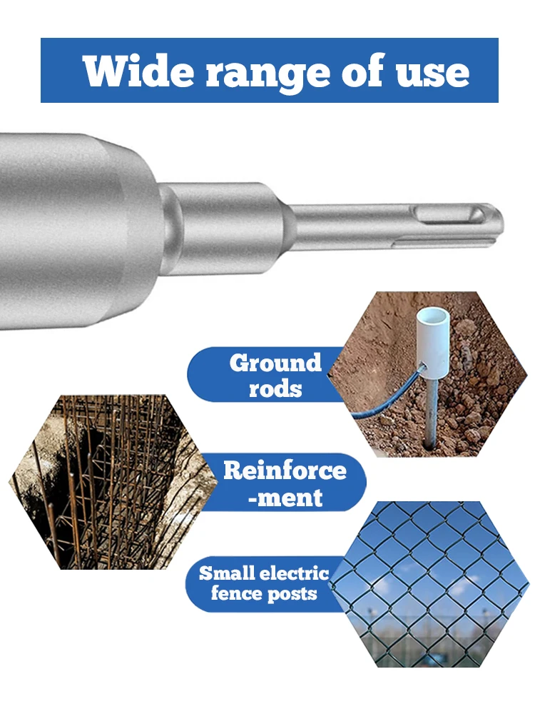 SDS plus terén hýl ovladač 30/45/65mm těžký celní poplatek grounding hýl ocel vrtačka kousek ovladač pro elektrický tlouci