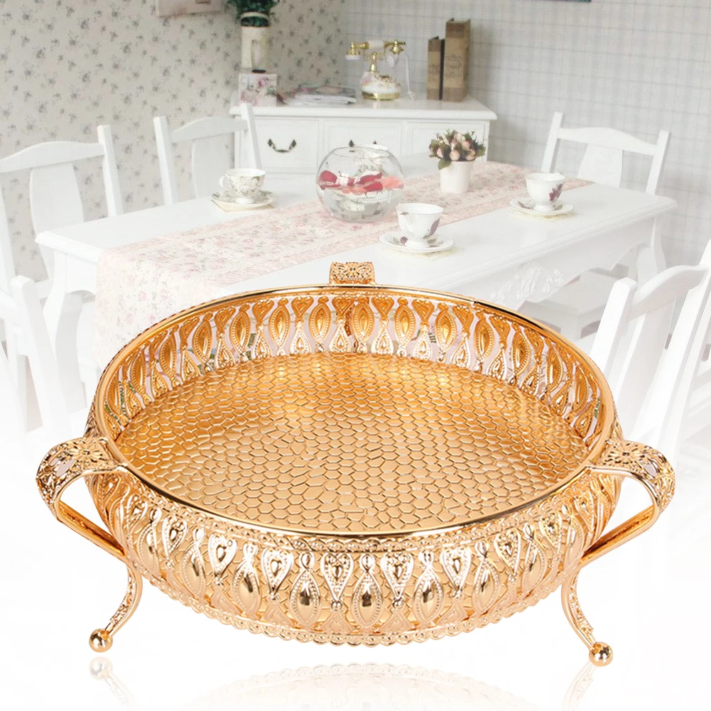 Metal Storage Tray Jewelry Display Plate Candy Dessert Fruit Nuts Cake Tray for Home Party Wedding Table Decoration