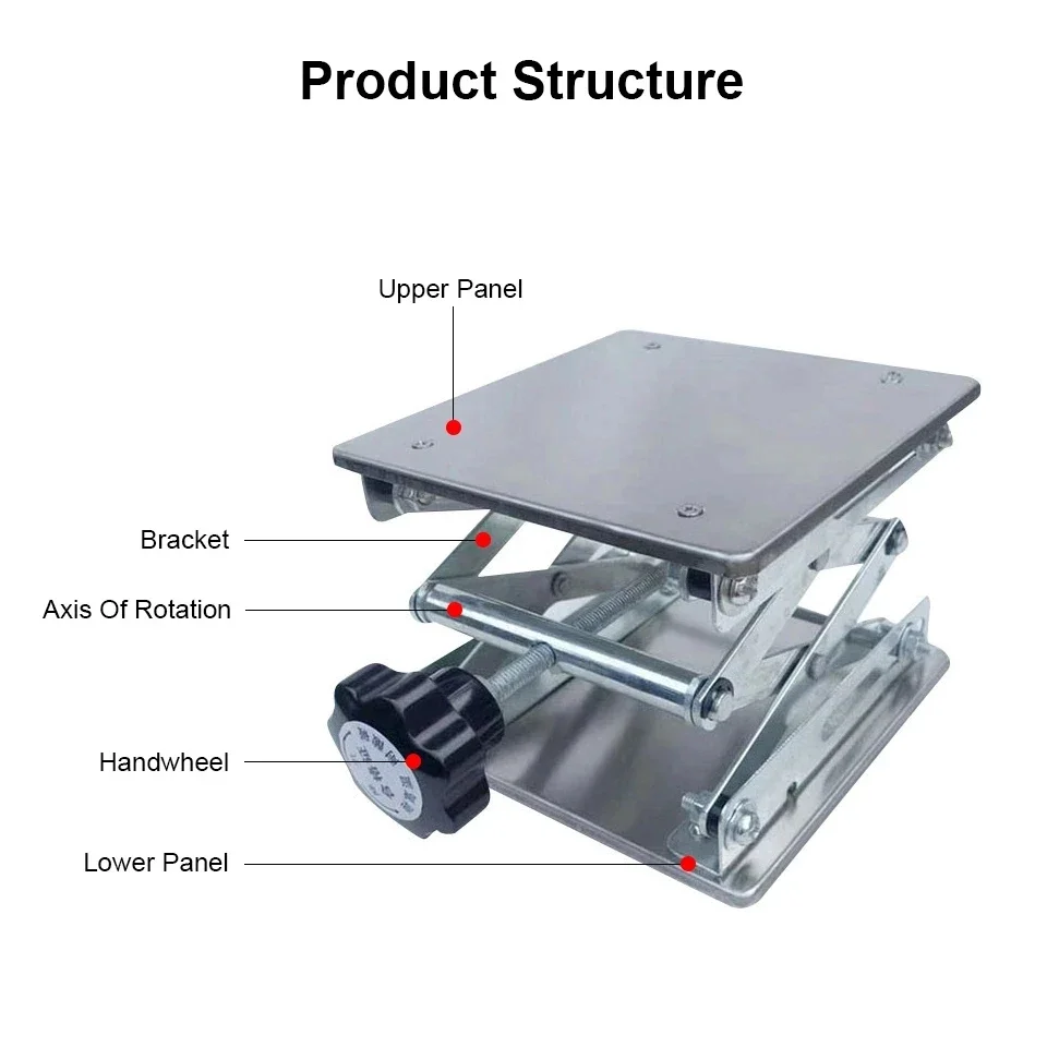 Versatile Lift Table Scissor Stand for Woodworking and Laboratory Use