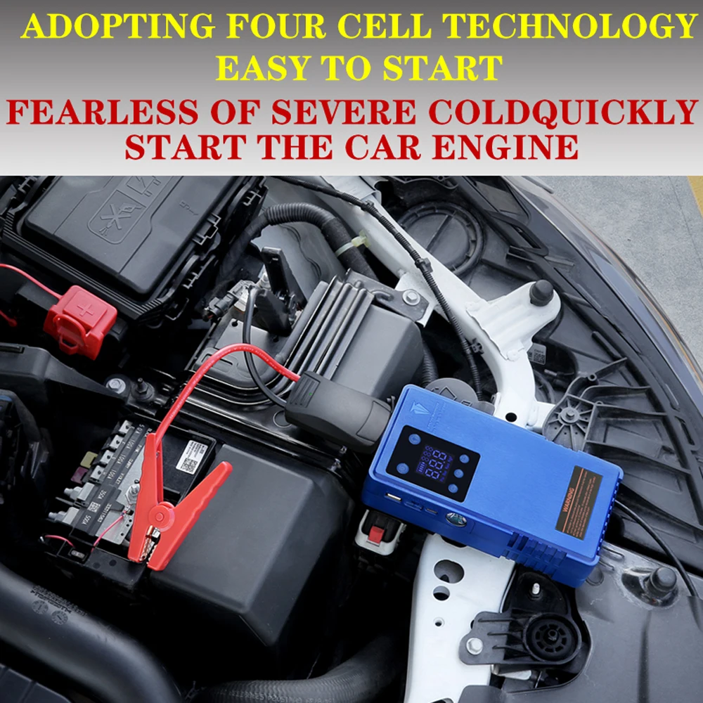 12V Car Emergency Starting Power Supply Portable Car Jump Starter with Air  Compressor 150PSI Car Battery Jump Starter EVA Packag - AliExpress