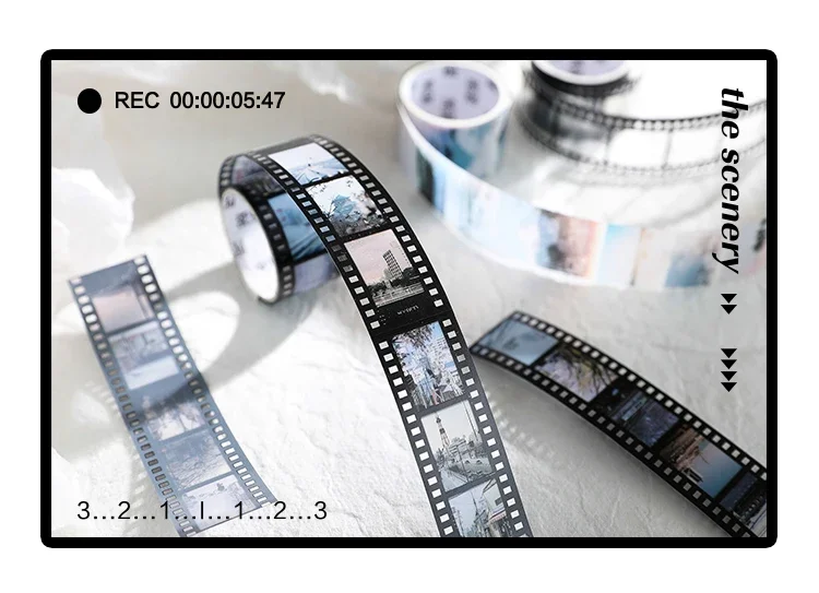 Journamm 25mm * 2m Retro Film Thema PET Bänder DIY Scrapbooking Collage Schreibwaren Dekor Journaling Materialien Ins klebebänder – Detail 10