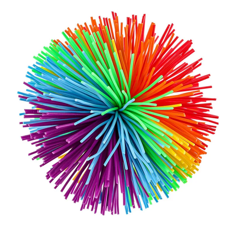 Rainbow Sensory Stringy Balls Fidget Toys For Kids Silicone Bouncy Ball Party Favors Outdoor Fun Juguetes Divertidos Y Graciosos 2