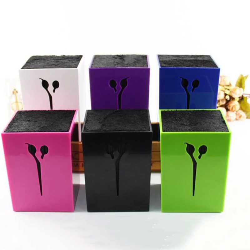 미용 가위 홀더 스탠드 가위 빗 헤어 클립 보관 상자 살롱 도구 다채로운 Arcylic 클램프 스크루 드라이버 주최자