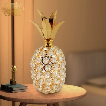Creative Desktop Ornaments Crystal Stove Acrylic Pineapple Decoration Metal Candle Holder