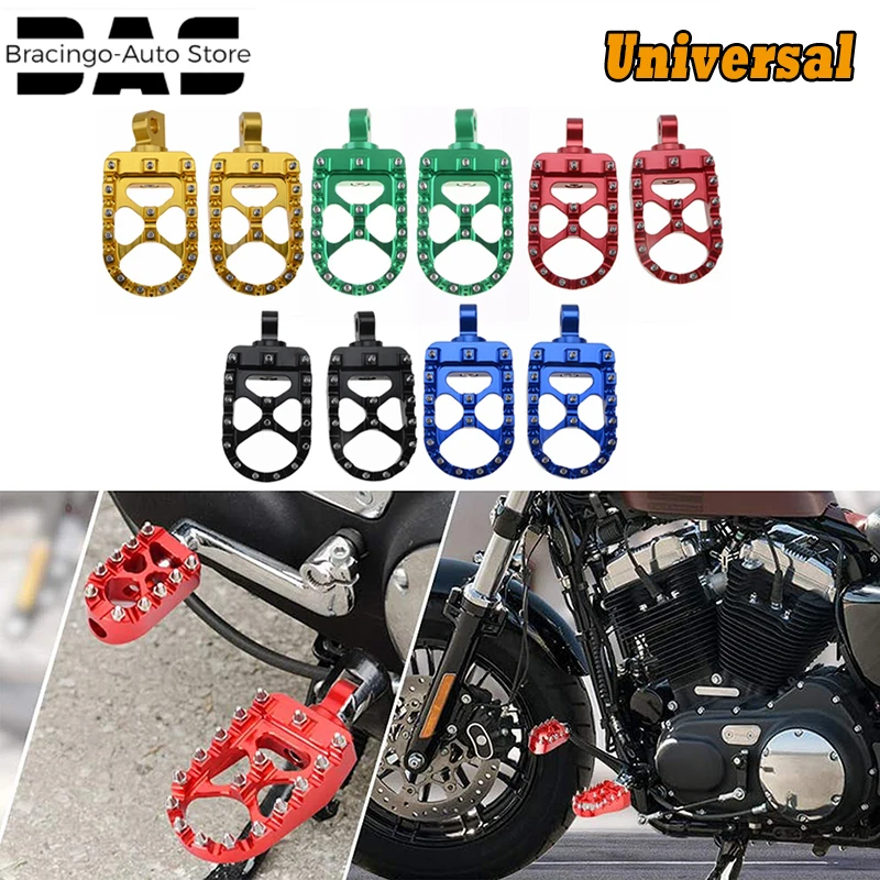 Misura Per Harley Sportster Iron 883 Xl Dyna Wide Glide Street Bob Cnc Wide Moto Bike Pedane Poggiapiedi 10Mm Bolt Alluminio