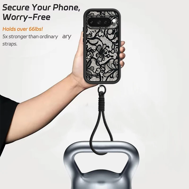 Creative Moon Patterned Soft Silicone Phone Case with Lanyard Cover