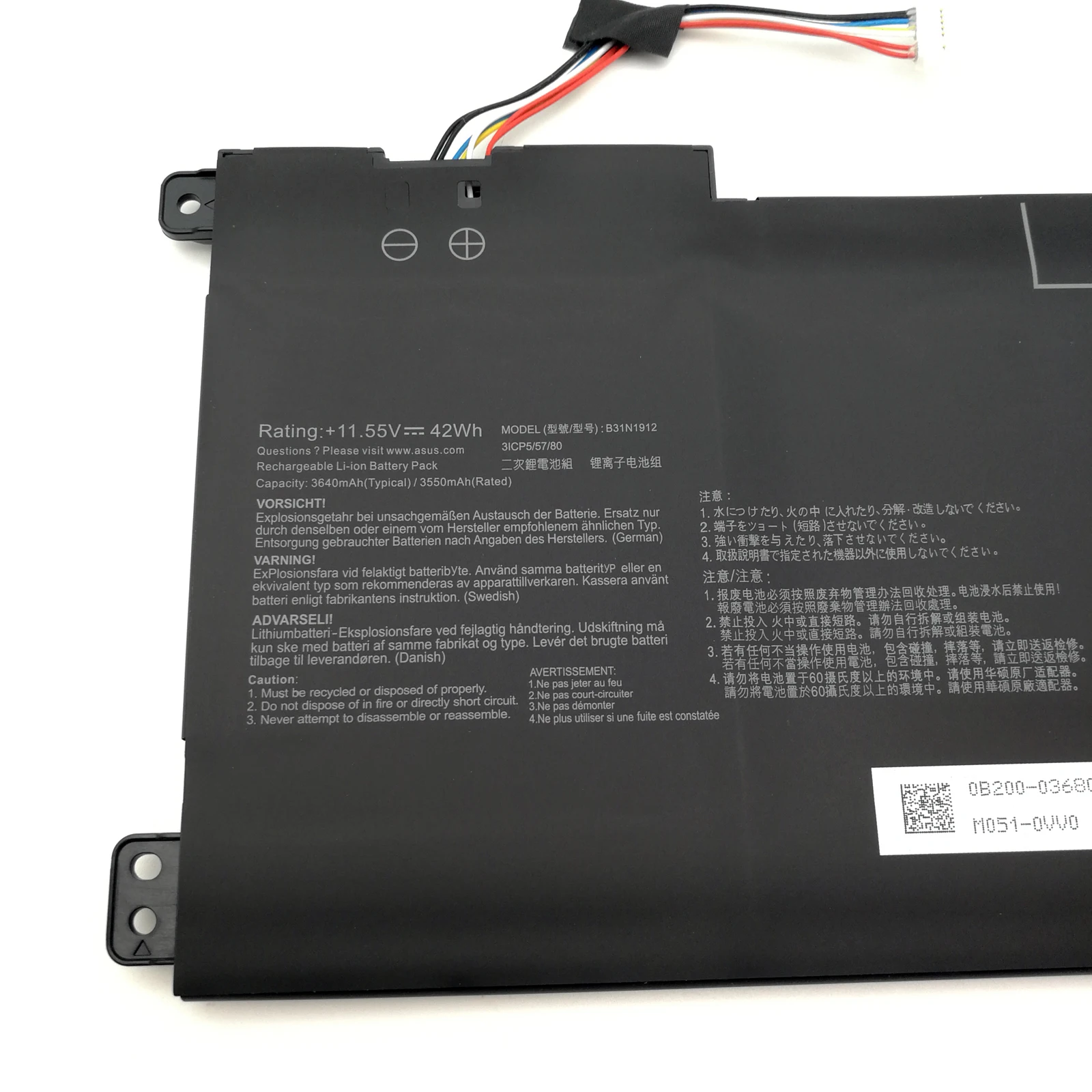 Bateria Original do Portátil para Asus Vivobook 14 B31n1912 C31n1912 E410 E410ma E410ma-ek026ts E410ka L410ma Bv058ts Bv037ts 42wh Novo - Imagem 5