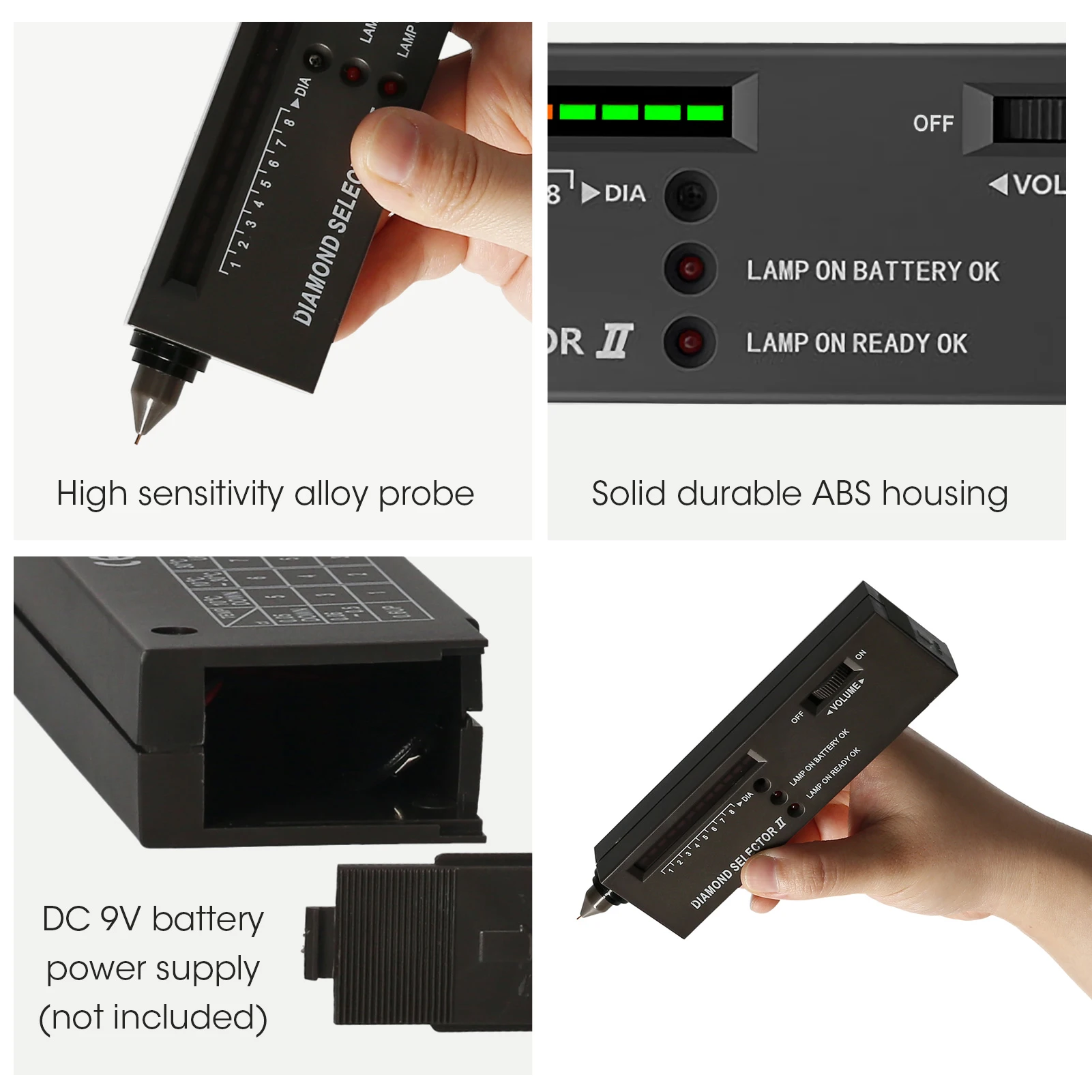 Diamond Tester Pen High Accuracy Diamond Selector Detector Gemstone Jewelry Testing Tool with Case