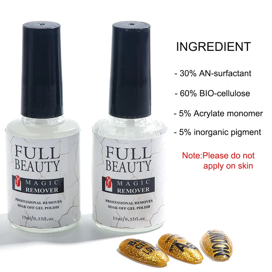 15ml Burst Magic Degreaser For Manicure Nails Gel Polish Remover Lint-free Wipes Acrylic Soak Off Cleaner Nail Lacquer nail polish remover nail gel remover nail polish remover wipes