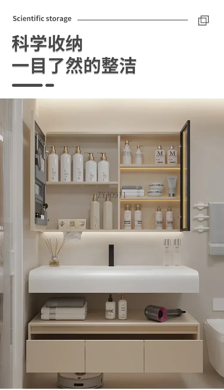 *Mirror Drawer Wall Bathroom Cabinets Vanity Integrated Washbasin Bathroom Cabinets Make Up Organizer Gabinete Room Furniture