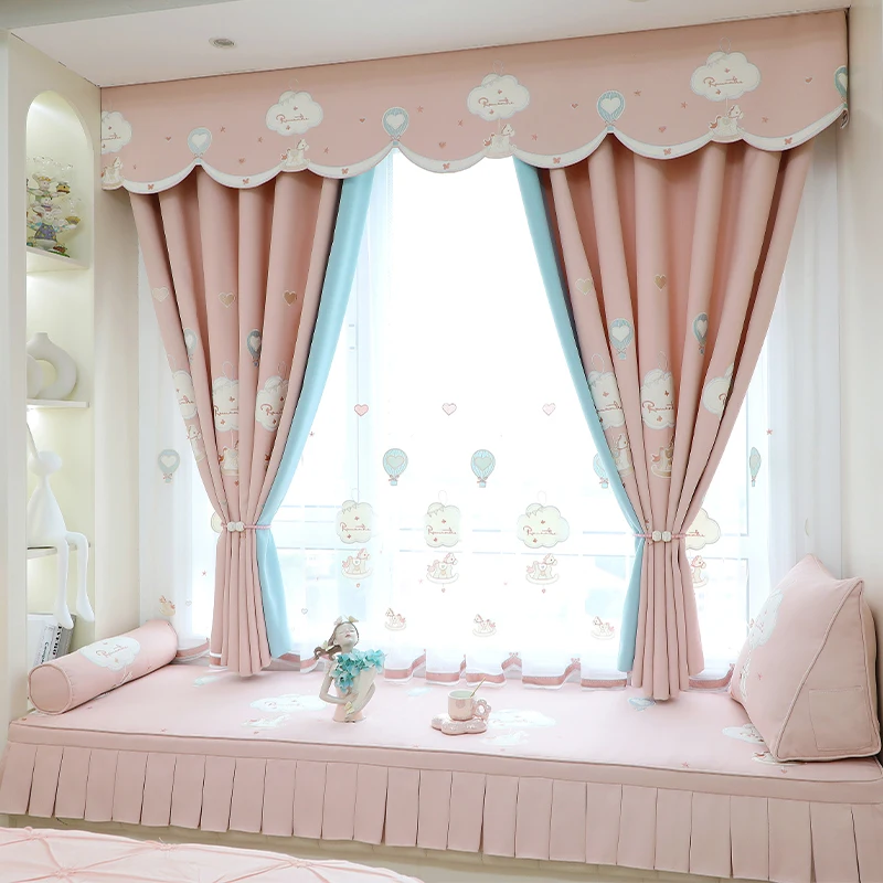 

59-Cloth curtains, sunshade cloth, light blocking, bedroom hook type heat insulation and sun protection, simple and convenient