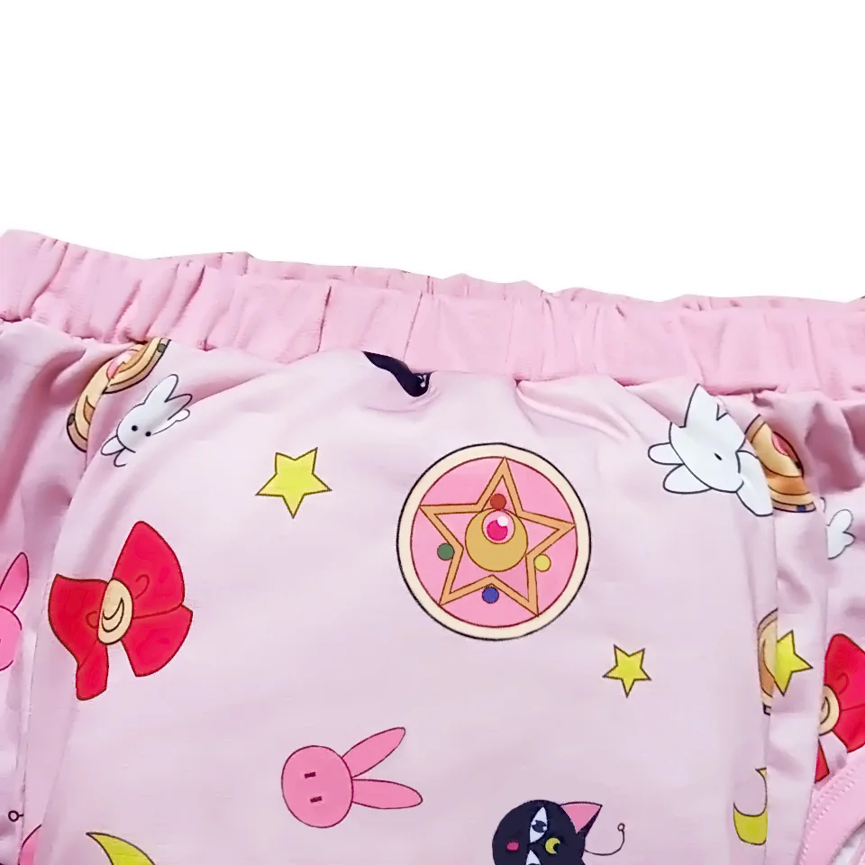 Waterproof Cotton Adult Baby Training Pants Magical girl with bow