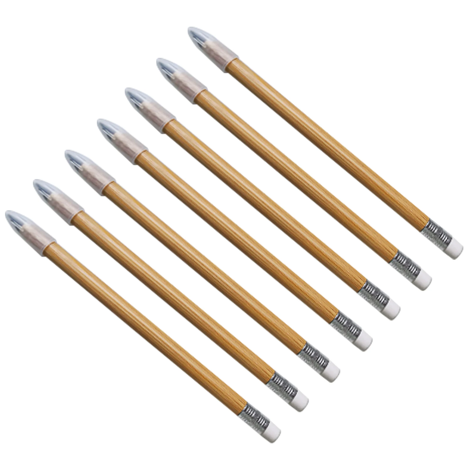 

7pcs Pencil with Eraser Head Student Portable Reusable Inkless Pencil School Stationery Supplies Wood Writing Drawing Art Pencil