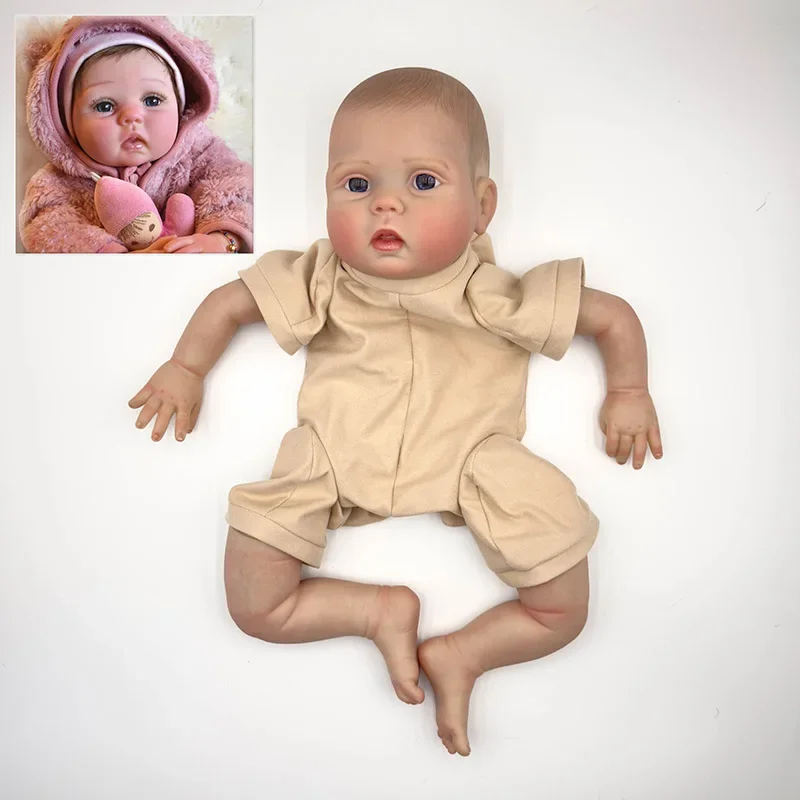 

Реалистичная НЕОБРАБОТАННАЯ кукла-реборн NPK Люси, 20 дюймов, комплект окрашенных кукол, части кукол с волосами для ручной росписи