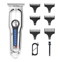 Silver Stainless Steel Hair Clipper For Profressional Barbers & Personal Self-Cutting Trims All Types Of Hair, Beard, Mustache 1